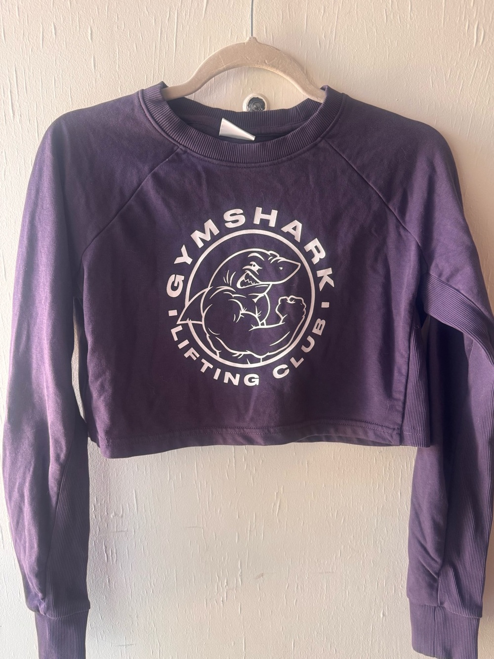 Gymshark Purple Cropped Lifting Club Crewneck Sweatshirt